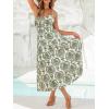 CUPSHE Women’s Boho Summer Dresses Sleeveless Ruched Paisley Smocked Beach Vacation Sundress Spaghetti Straps Midi Dress(Green Paisley)