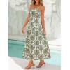 CUPSHE Women’s Boho Summer Dresses Sleeveless Ruched Paisley Smocked Beach Vacation Sundress Spaghetti Straps Midi Dress(Green Paisley)