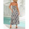 CUPSHE Women’s Boho Summer Dresses Sleeveless Ruched Paisley Smocked Beach Vacation Sundress Spaghetti Straps Midi Dress(Navy Paisley)