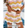 CUPSHE Women’s Cover Up Shorts Striped Drawstring Waist Knit Swimsuit Cover Up Summer Casual Beach Shorts(Pink-yellow Striped)