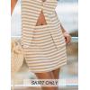 CUPSHE Women’s Cover Up Skirt Casual Striped Beach Skirts Mini Bikini Swim Cover Up Skirt Bathing Suit Coverup(Neutral Striped)