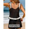 CUPSHE Women’s Cover Up Top Crochet Sleeveless Beach Top Scoop Neck Casual Summer Tops(Black)