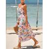 CUPSHE Women’s Long Dresses Summer Sleeveless Beach Casual Side Slit Spaghetti Straps Vacation Graduation Midi Dress(Pink/Blue)