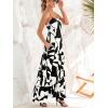 CUPSHE Womens Summer Maxi Dress Casual Sleeveless Square Neck Striped Beach Long Dress with Pockets(Black Floral)