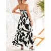 CUPSHE Womens Summer Maxi Dress Casual Sleeveless Square Neck Striped Beach Long Dress with Pockets(Black Floral)