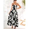 CUPSHE Womens Summer Maxi Dress Casual Sleeveless Square Neck Striped Beach Long Dress with Pockets(Black Floral)