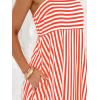 CUPSHE Womens Summer Maxi Dress Casual Sleeveless Square Neck Striped Beach Long Dress with Pockets(Coral)