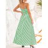 CUPSHE Womens Summer Maxi Dress Casual Sleeveless Square Neck Striped Beach Long Dress with Pockets(Green)