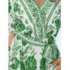 CUPSHE Womens Summer Mini Dresses Short Sleeve Boho Floral Beach Vacation Sundress V Neck Tie Waist Casual A Line Dress(Green Floral)