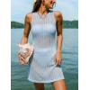 CUPSHE Women’s Swimsuit Cover Up Dress Sleeveless Summer Bikini Cover Up Mini Dress for Swimwear(Light Blue)