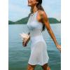 CUPSHE Women’s Swimsuit Cover Up Dress Sleeveless Summer Bikini Cover Up Mini Dress for Swimwear(Light Blue)