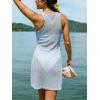 CUPSHE Women’s Swimsuit Cover Up Dress Sleeveless Summer Bikini Cover Up Mini Dress for Swimwear(Light Blue)