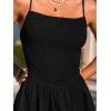 CUPSHE Women’s Cami Summer Dresses Sleeveless Smocked Casual Beach Vacation A Line Party Cocktail Sundress(Black)