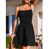 CUPSHE Women’s Cami Summer Dresses Sleeveless Smocked Casual Beach Vacation A Line Party Cocktail Sundress(Black)