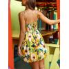 CUPSHE Women’s Floral Mini Dress Tropical Bubble Hem Sleeveless Dresses Square Neck Beach Vacation Summer Dresses(Yellow)