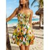 CUPSHE Women’s Floral Mini Dress Tropical Bubble Hem Sleeveless Dresses Square Neck Beach Vacation Summer Dresses(Yellow)