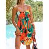 CUPSHE Women’s Mini Summer Dresses Sleeveless Sweetheart Tropical Casual Reasort Wear Sundress Beach Vacation Short Dress(Orange/Green)