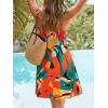 CUPSHE Women’s Mini Summer Dresses Sleeveless Sweetheart Tropical Casual Reasort Wear Sundress Beach Vacation Short Dress(Orange/Green)