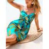 CUPSHE Women’s Mini Summer Dresses Sleeveless Sweetheart Tropical Casual Reasort Wear Sundress Beach Vacation Short Dress(Peacock Green)