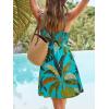 CUPSHE Women’s Mini Summer Dresses Sleeveless Sweetheart Tropical Casual Reasort Wear Sundress Beach Vacation Short Dress(Peacock Green)
