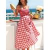 CUPSHE Women’s Summer Boho Floral Maxi Dress Spaghetti Strap Smocked Pleated Cami Sundress Beach Vacation Flowy Long Dress(Pink)
