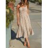 CUPSHE Women’s Summer Dresses Disty Floral Cottage Sleeveless Smocked Countryside Maxi Dress(Beige)