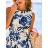 CUPSHE Women’s Summer Dresses Floral Sleeveless Twist Asymmetrical Hem Cocktail Mini Dress(Blue)