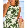 CUPSHE Women’s Summer Dresses Floral Sleeveless Twist Asymmetrical Hem Cocktail Mini Dress(Green)