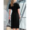 CUPSHE Women’s Summer Dresses Short Sleeve V Neck Wrap Vacation Beach Casual Maxi Dress(Black)