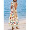 CUPSHE Women’s Summer Dresses Tropical Floral Plunging V Neck Sleeveless Flowy Beach Vacation Maxi Dress(Red Floral)