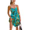 CUPSHE Women’s Mini Summer Dresses Sleeveless Sweetheart Tropical Casual Reasort Wear Sundress Beach Vacation Short Dress(Peacock Green)