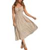 CUPSHE Women’s Summer Dresses Disty Floral Cottage Sleeveless Smocked Countryside Maxi Dress(Beige)