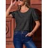 CUPSHE Blouses for Women 2026 Eyelet Hollow Out Crochet Embroidered Short Sleeve Crewneck Shirts Flower Lace Tops Dressy(Black)