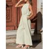 CUPSHE Jumpsuits for Women, Spring Summer Sleeveless Wide Leg Outfits with Pockets Casual for Vacations(Beige)