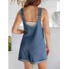 CUPSHE Women’s Denim Overalls Sleeveless Pockets Rolled Cuff Casual Summer Romper(Blue)