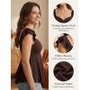 CUPSHE Women’s Going Out Tank Tops Summer Sweetheart Neck Cute Ruffle Sleeve Babydoll Peplum Top(Brown)