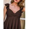 CUPSHE Women’s Going Out Tank Tops Summer Sweetheart Neck Cute Ruffle Sleeve Babydoll Peplum Top(Brown)