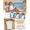 CUPSHE Women’s Ruffle Sleeve Lace Shirts V Neck Button Down Crochet Blouses Spring Summer Dressy Casual Tops 2026(White)