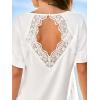 CUPSHE Womens T Shirts Cute Ruffle Short Sleeve Crewneck Casual Tops 2026 Summer Fashion Clothes(White)