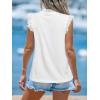 CUPSHE Women’s Tank Top Sleeveless Blouses Notched V Neck T Shirts Summer Eyelet Trim Trendy Tops Loose Tunic Shirt(White)