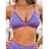 CUPSHE Bikini Set for Women Bathing Suit High Waisted Scalloped V Neck Two Pieces Swimsuit(Royal Blue/Pink)