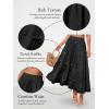 CUPSHE Maxi Skirts for Women 2026 Summer Floral Casual Pleated High Waisted Flowy Long Skirt Beach Vacation Cruise(Black)
