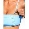 CUPSHE Two Piece Swimsuit for Women High Waisted Square Neck Removable Straps Ruching Bathing Suits(Sky Blue/Gingham)