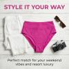 CUPSHE Two Piece Swimsuit for Women High Waisted V Neck 2026 Bikini Sets Knot Bunny Tie Bathing Suits for Beach(Dark Pink)