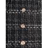 CUPSHE Women Mini Plaid Skirts Tweed High Waist Bodycon Pencil Hem Spring Summer Dressy Outfits Shorts(Black)