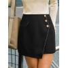 CUPSHE Women Mini Plaid Skirts Tweed High Waist Bodycon Pencil Hem Spring Summer Dressy Outfits Shorts(Black Side Buttons)