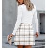 CUPSHE Women Mini Plaid Skirts Tweed High Waist Bodycon Pencil Hem Spring Summer Dressy Outfits Shorts(Brown)