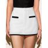 CUPSHE Women Mini Plaid Skirts Tweed High Waist Bodycon Pencil Hem Spring Summer Dressy Outfits Shorts(White/Black)