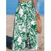 CUPSHE Women Wide Leg Beach Pants Tropical Floral Plus Size Pants with Pockets Vacation Casual Dressy(Green-2)