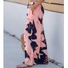 CUPSHE Women Wide Leg Beach Pants Tropical Floral Plus Size Pants with Pockets Vacation Casual Dressy(Pink-flower)
